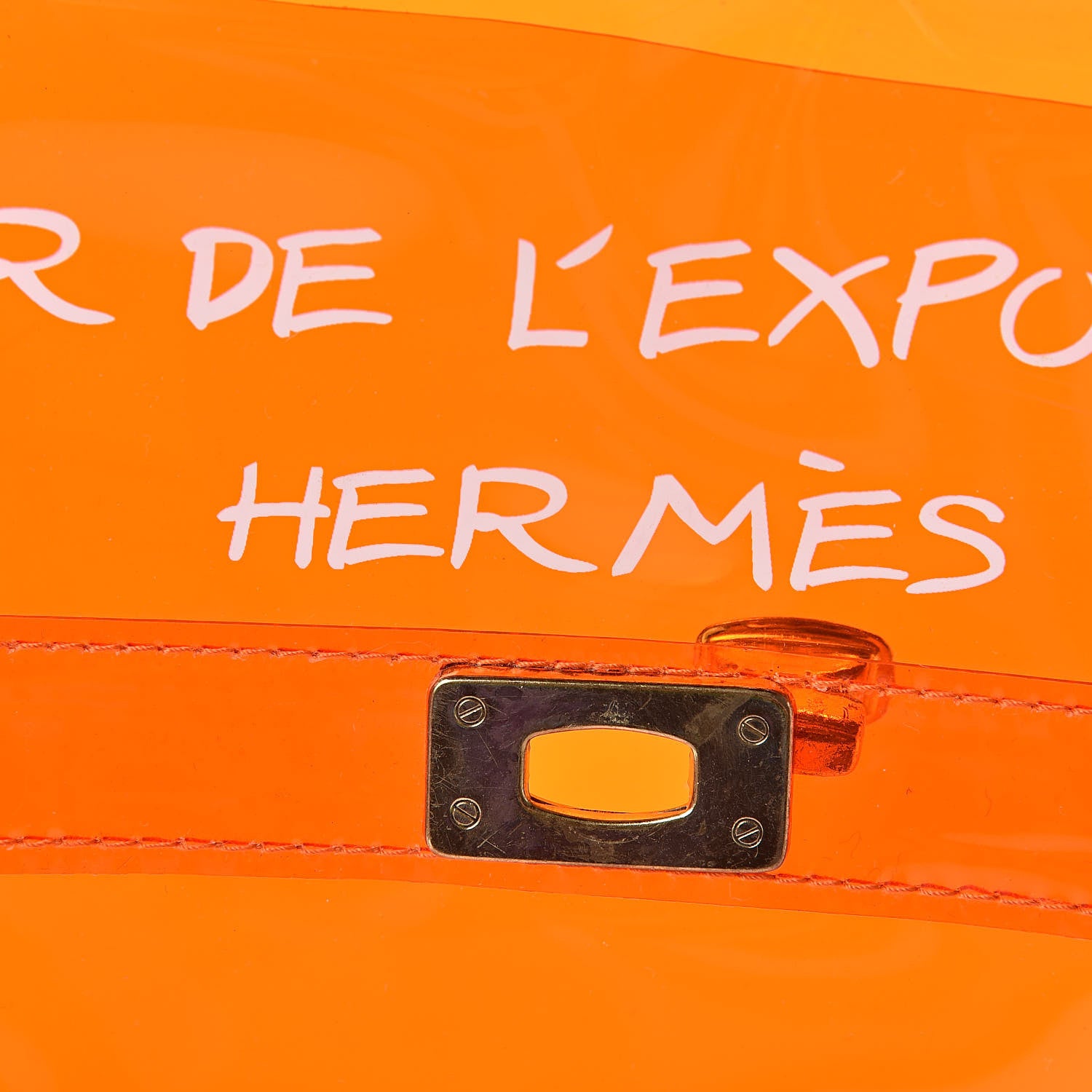 Hermes Vinyl Souvenir De L'Exposition Kelly Orange 6 of 14
