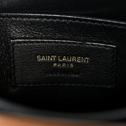 Saint Laurent Suede Smooth Calfskin Monogram Medium Solferino Soft Satchel Cinnamon 7 of 11