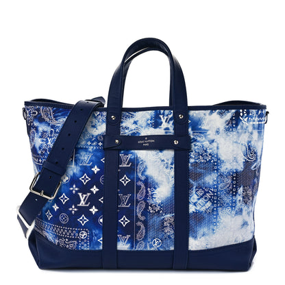 Louis Vuitton Cowhide Monogram Bandana Journey Tote Blue White 1 of 8