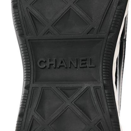 Chanel Velvet Calfskin Mixed Fibers CC Sneakers 38 Black 8 of 9