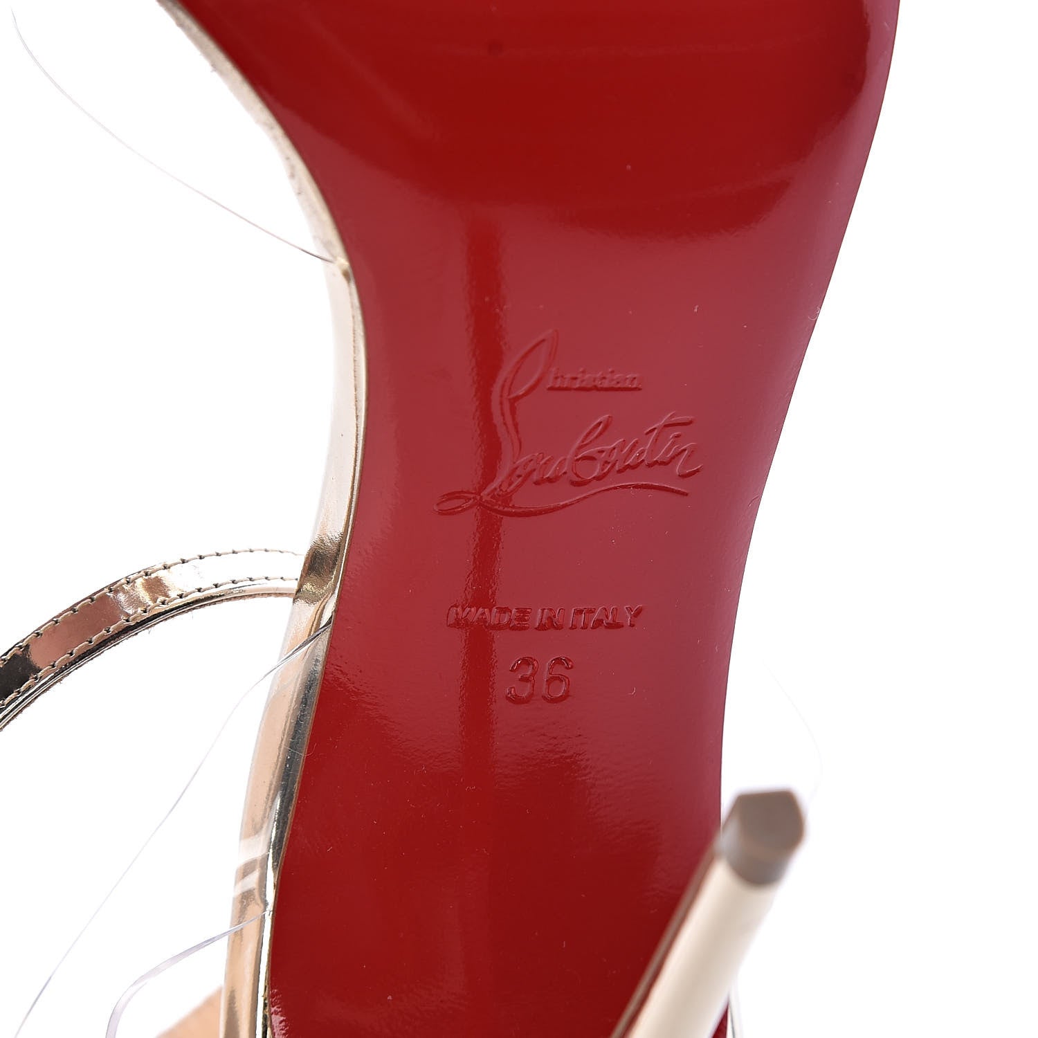 Christian Louboutin PVC Specchio Spikoo 100 Pumps 36 Light Gold 7 of 10