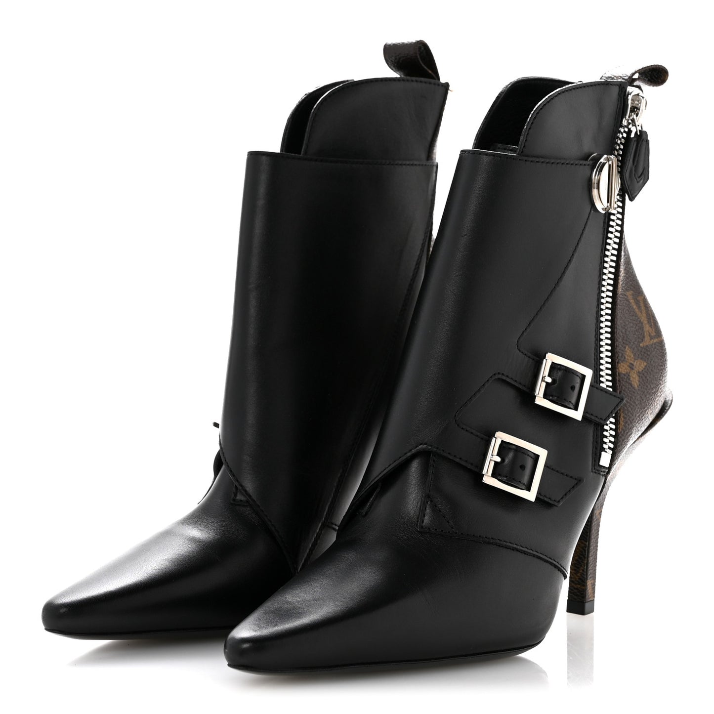 Calfskin Monogram Janet Ankle Boots 38 Black