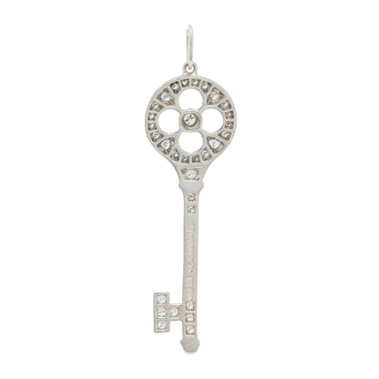 Tiffany Platinum Diamond Quatrefoil Key Pendant 3 of 3