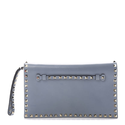 Valentino Garavani Nappa Rockstud Wristlet Clutch Grey 1 of 12