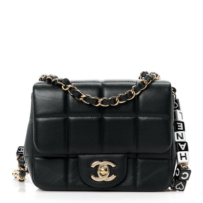 Chanel Lambskin Resin Crystal Square Quilted Mini Monacoco Flap Black 1 of 12