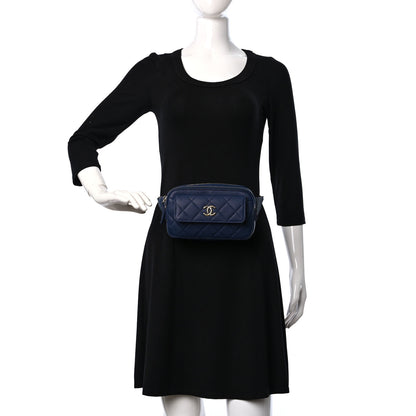 Chanel Caviar Quilted Waist Bag With Pouch Blue 2 of 10