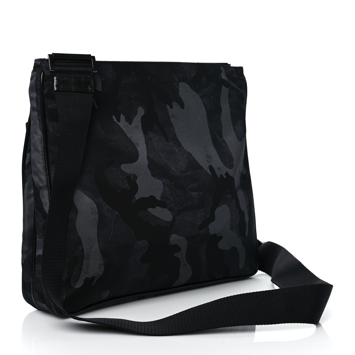 Prada Tessuto Nylon Camouflage Flat Messenger Fumo 2 of 10