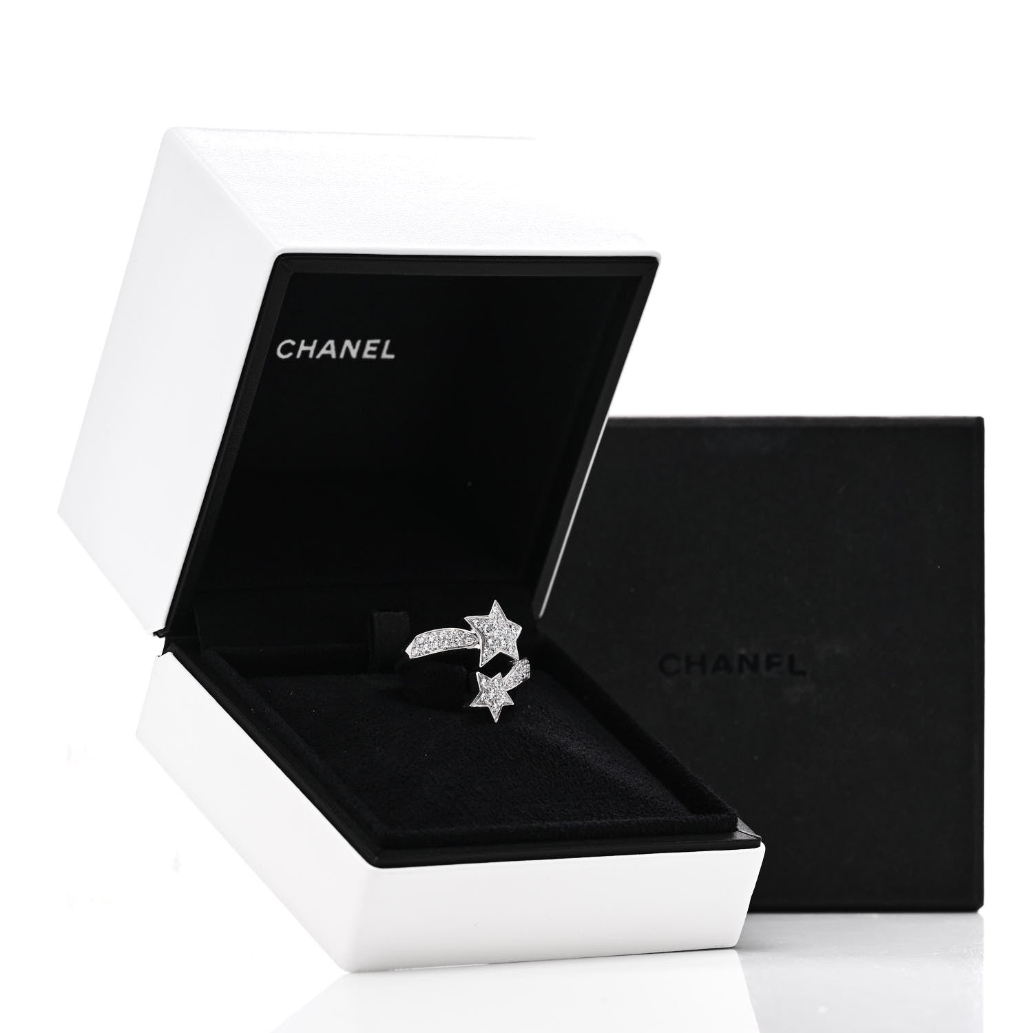 Chanel 18K White Gold Diamond Comete Geode Ring 60 9 5 of 5