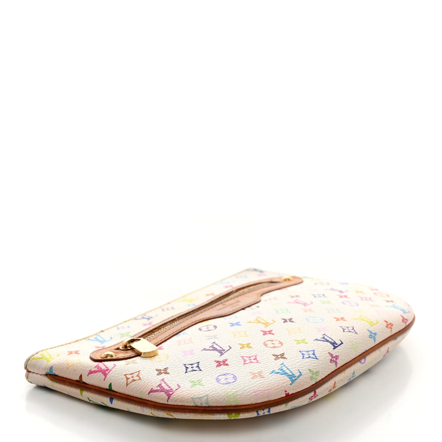 Monogram Multicolor Pochette Plate GM White