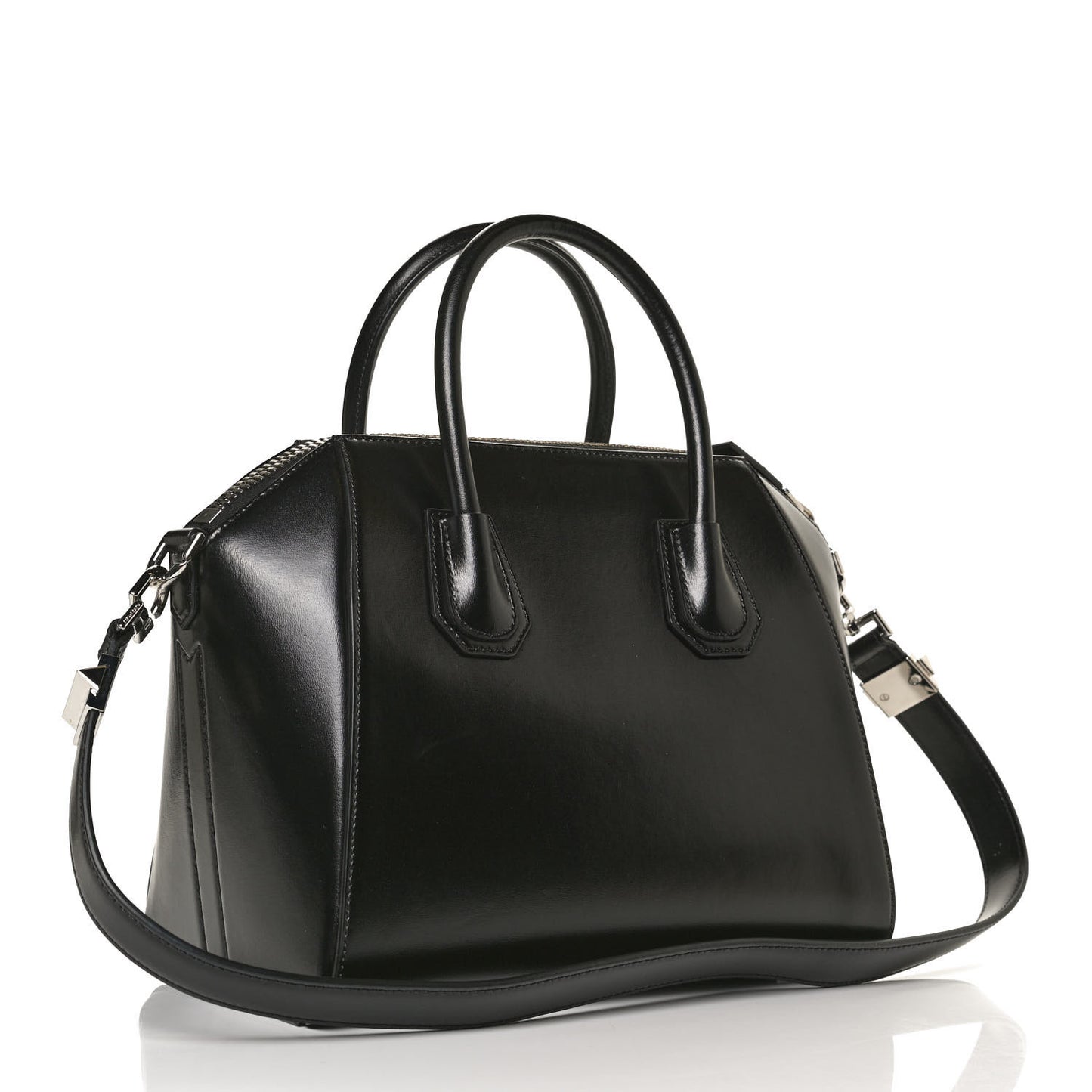 Shiny Lord Calfskin Small Antigona Black