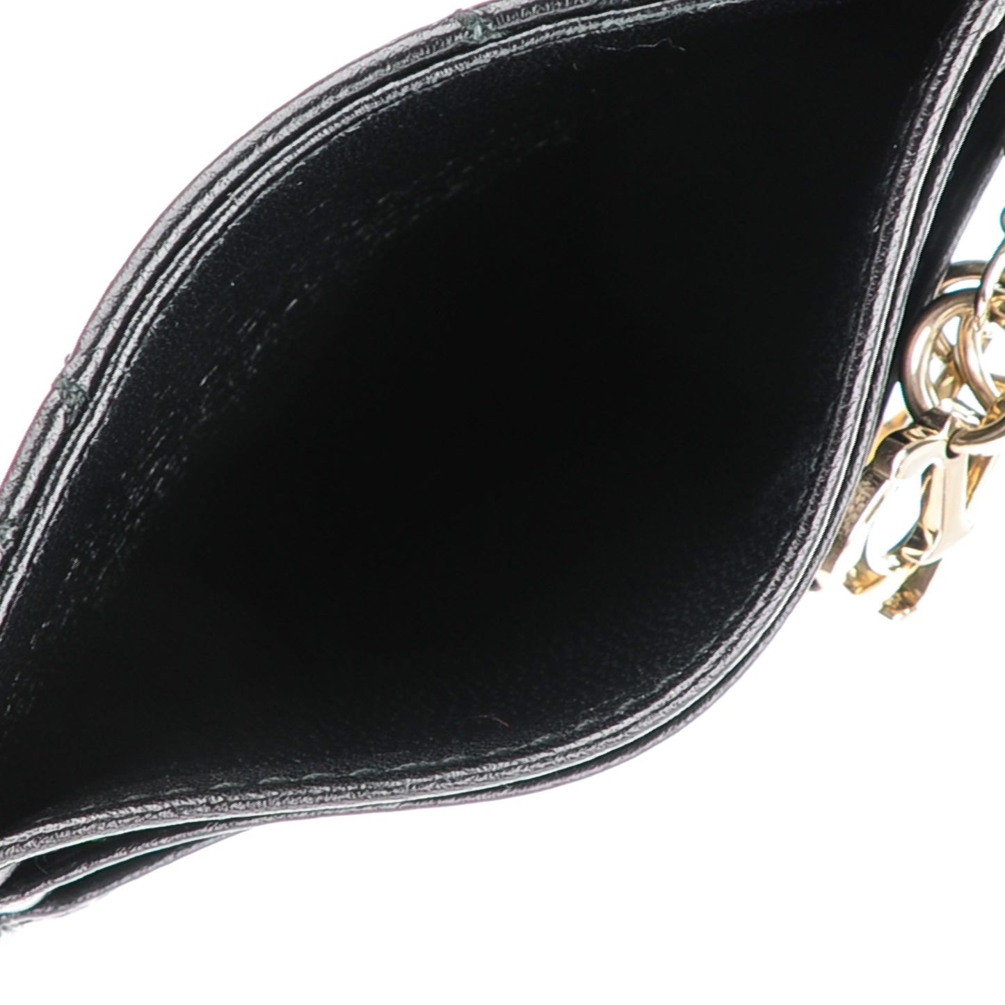 Lambskin Cannage Lady Dior Card Holder Black