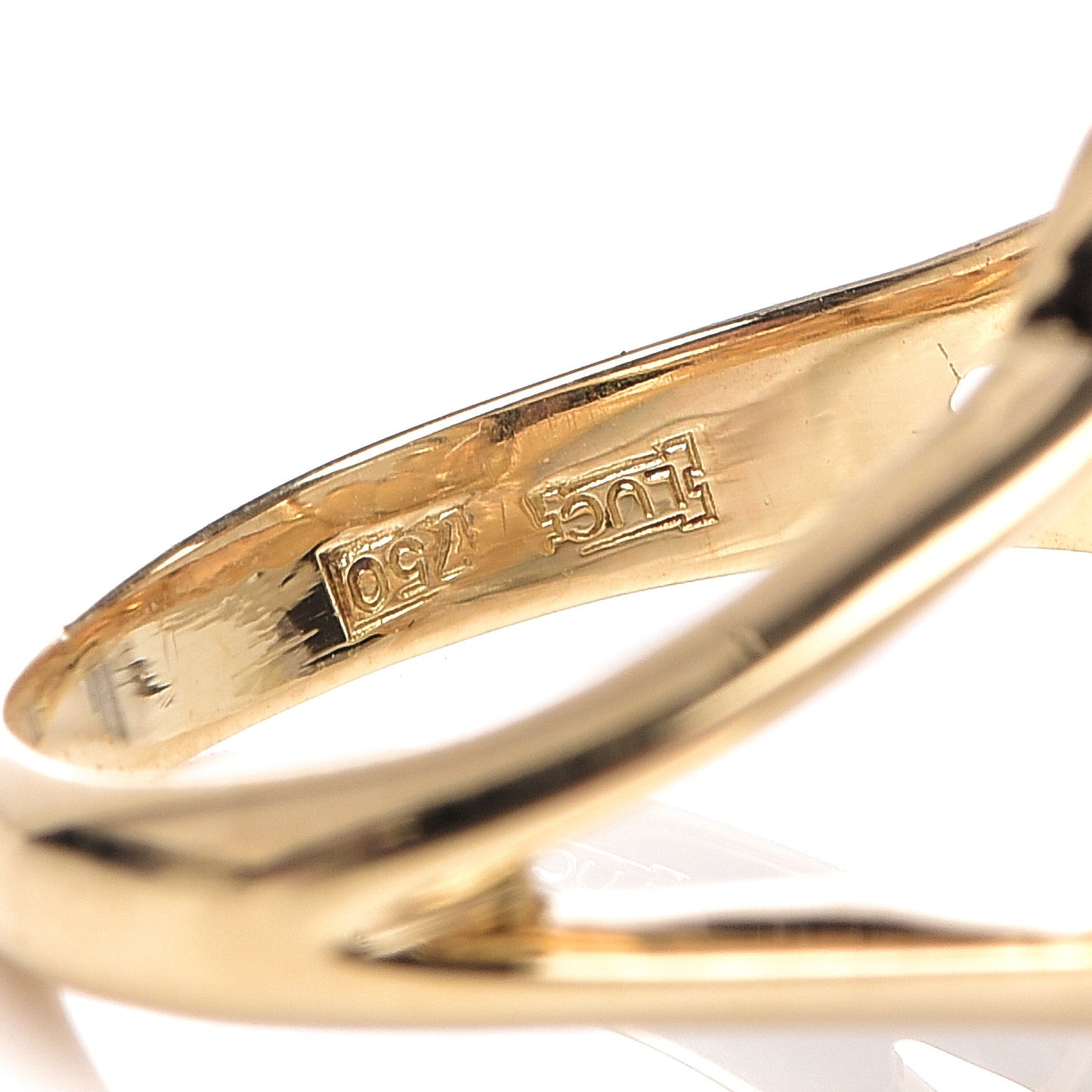 18K Yellow Gold Diamond 3 Happy Diamonds Oval Ring 50 5.5