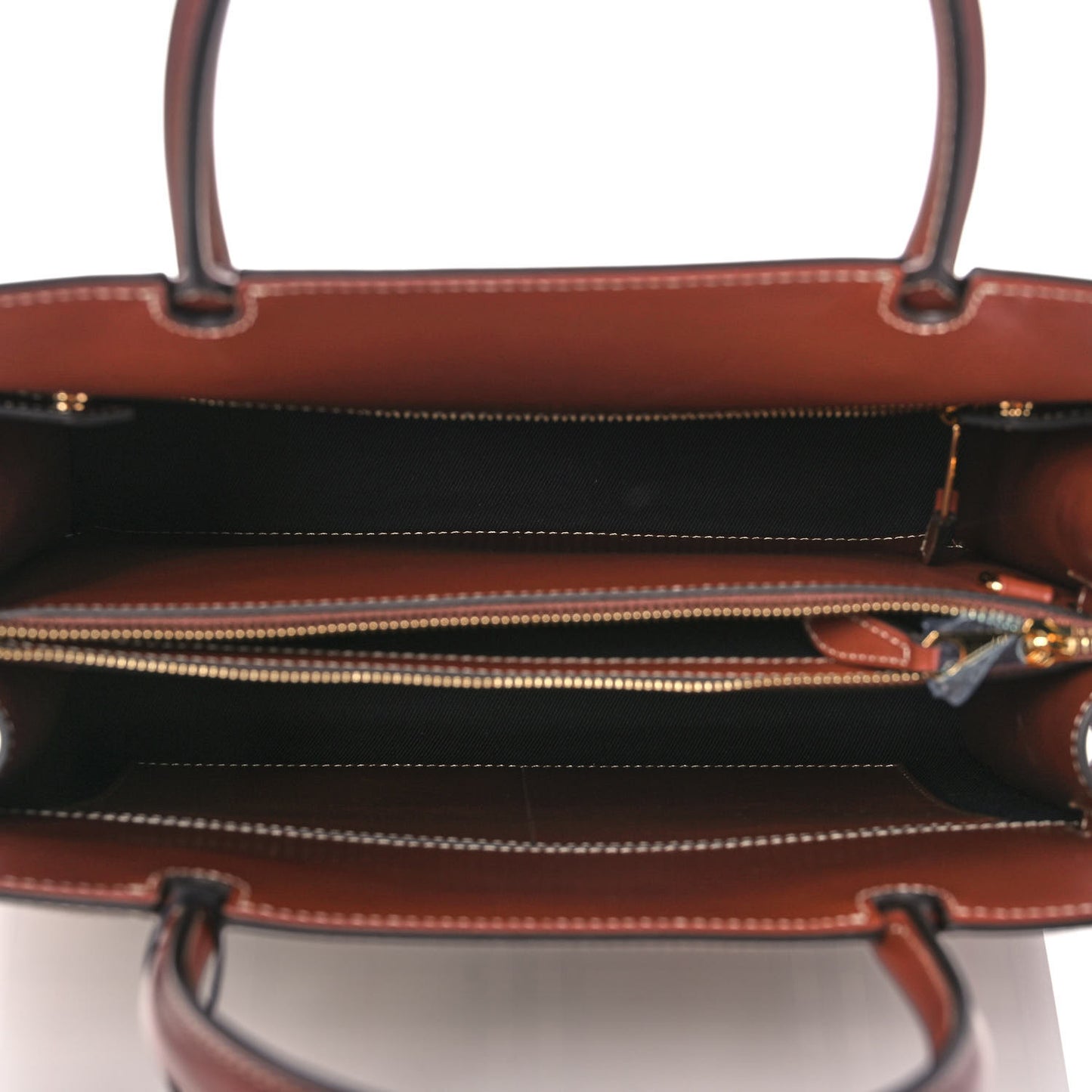Calfskin Vintage Check Two Handle Title Bag Archive Beige