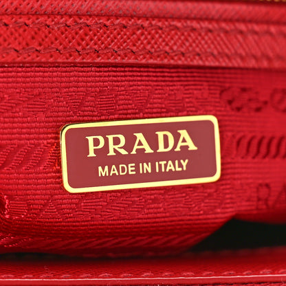 Prada Saffiano Mini Galleria Double Zip Tote Fuoco 6 of 8