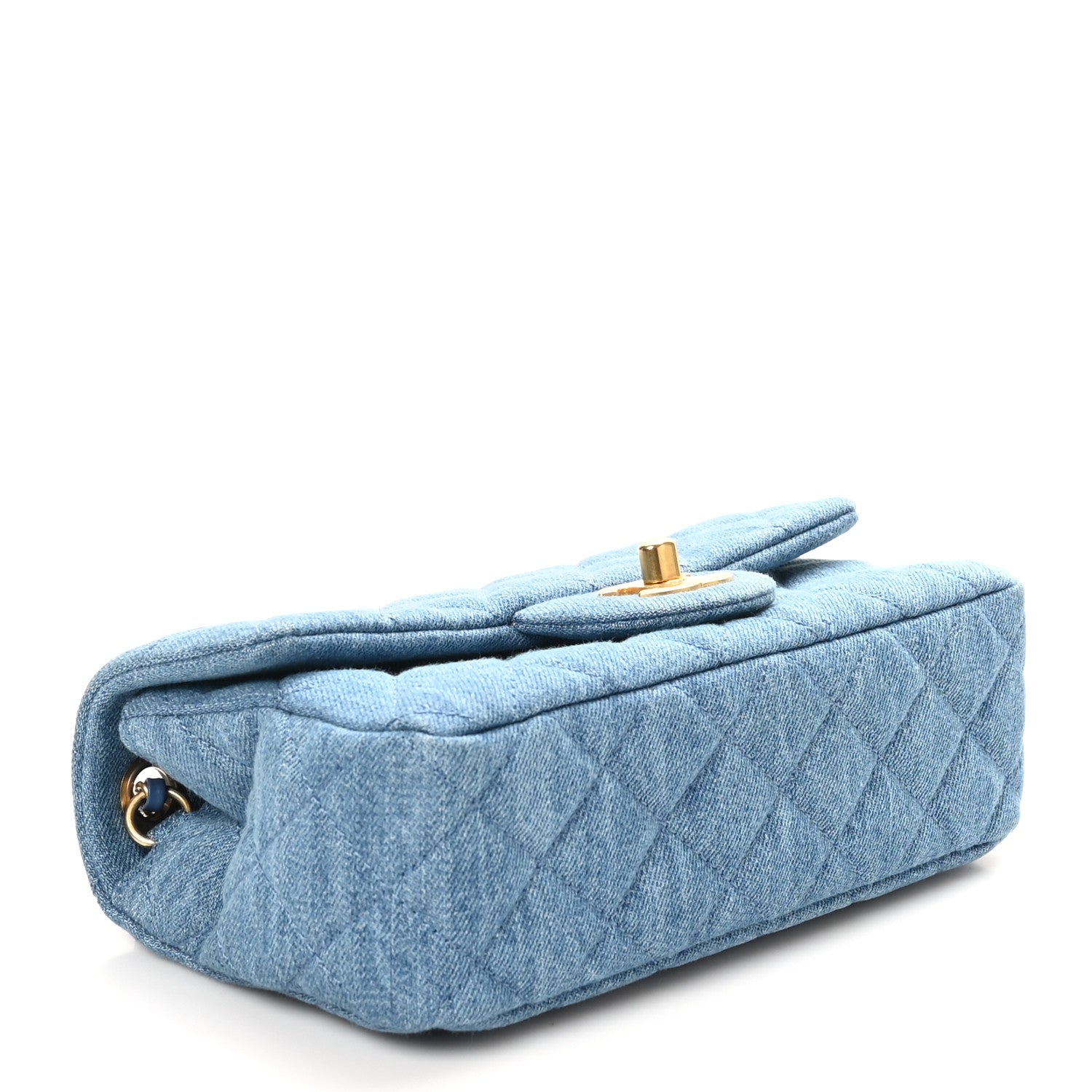 Chanel Denim Quilted Mini Pearl Crush Rectangular Flap Blue 4 of 11