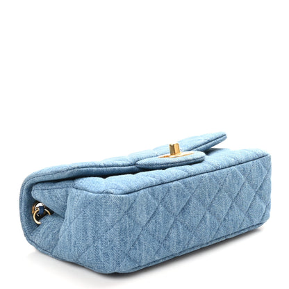 Chanel Denim Quilted Mini Pearl Crush Rectangular Flap Blue 4 of 11