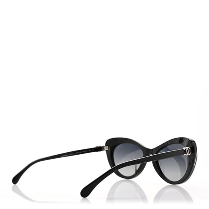 Chanel Acetate Polarized Cat Eye CC Sunglasses 5432 Black 4 of 8