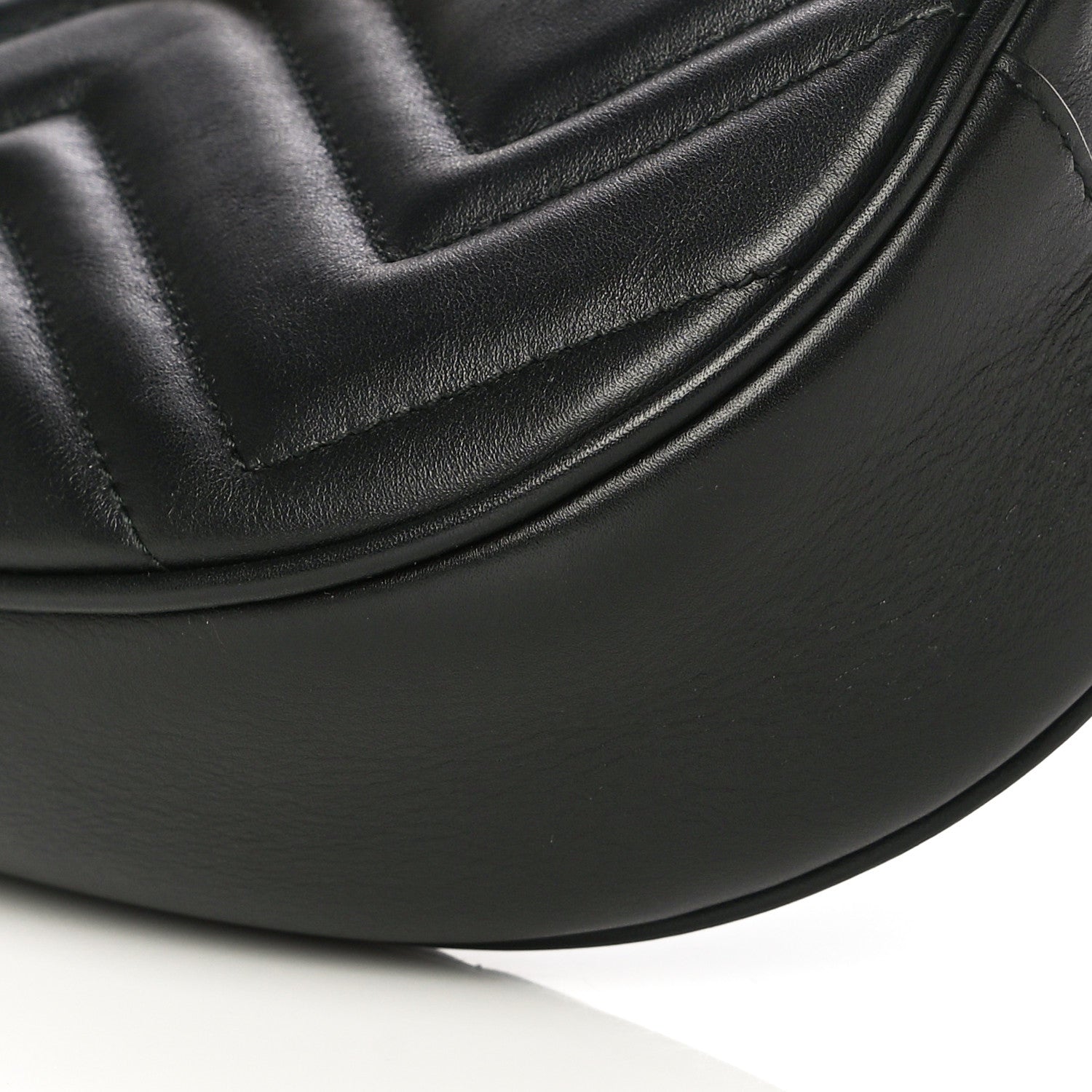 Gucci Calfskin Matelasse GG Marmont Belt Bag 75 30 Black 9 of 14