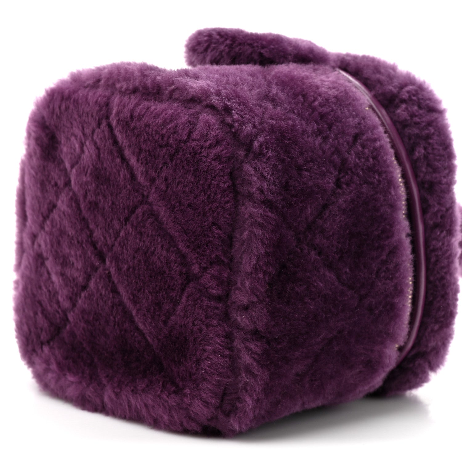 Chanel Shearling Lambskin Quilted Small Vanity Case Purple 9 of 10