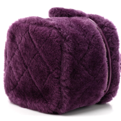Chanel Shearling Lambskin Quilted Small Vanity Case Purple 9 of 10