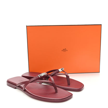 Hermes Calfskin Miss Sandals 39 Rouge H 9 of 9
