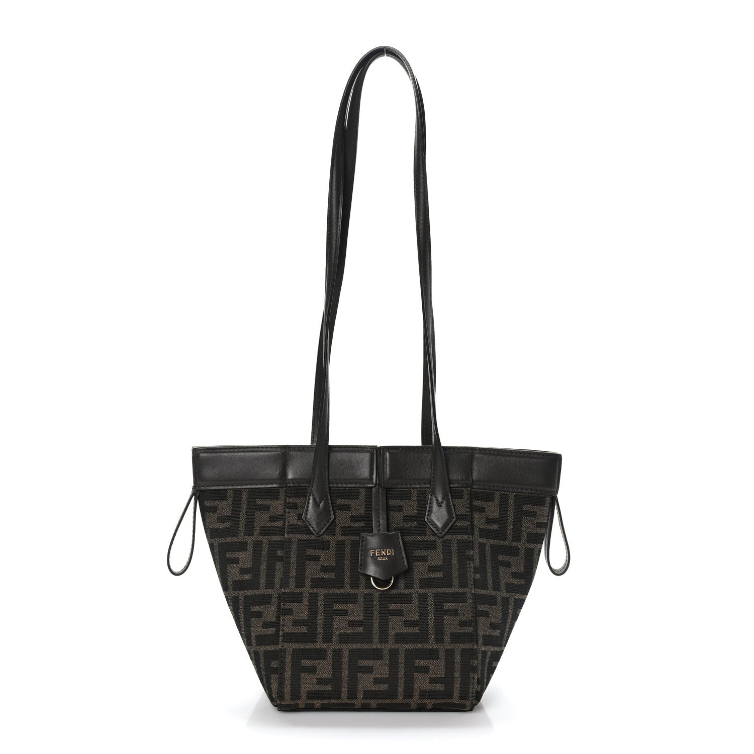 Fendi Fabric Jacquard Vitello Grace FF 1974 Mini Fendi Origami Tobacco Moro Ebano 2 of 13