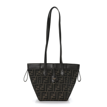 Fendi Fabric Jacquard Vitello Grace FF 1974 Mini Fendi Origami Tobacco Moro Ebano 2 of 13