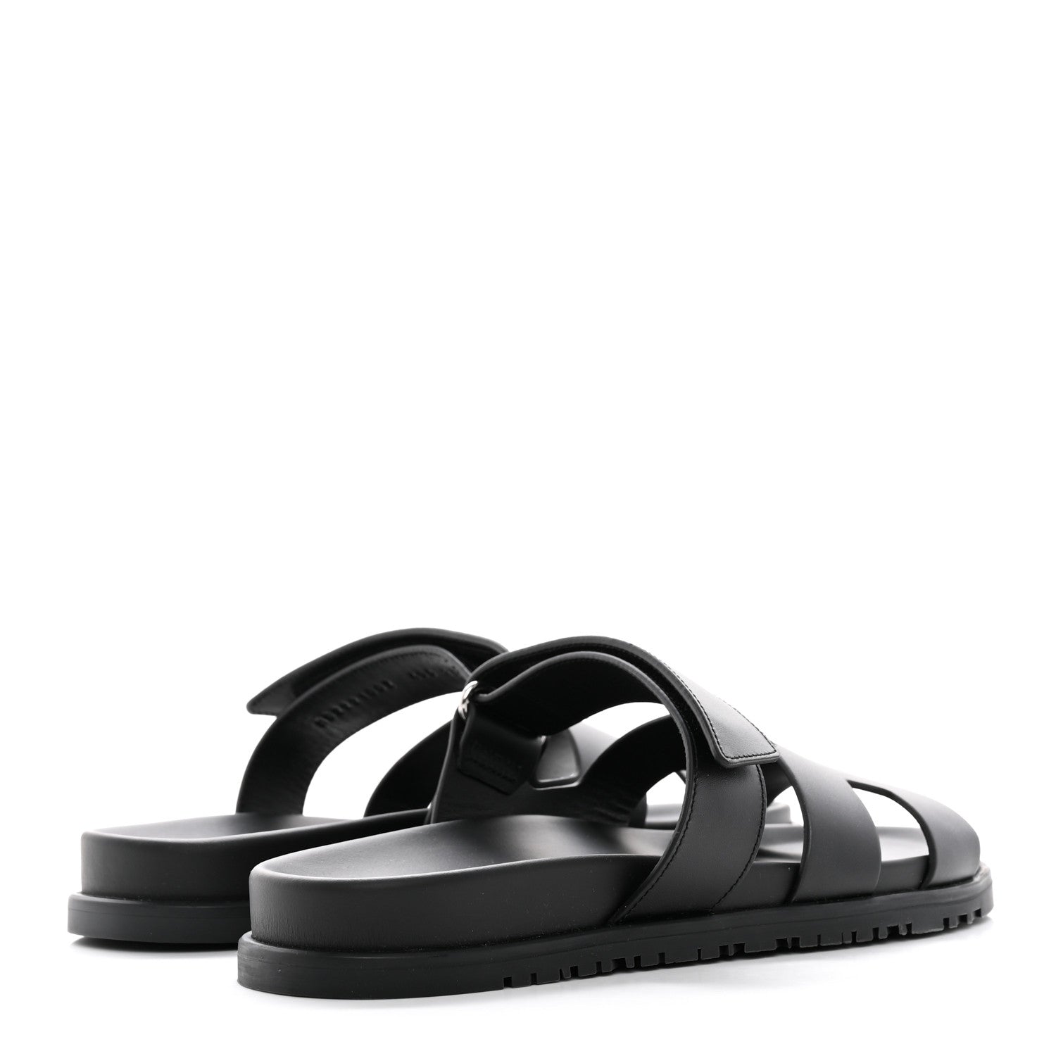 Hermes Calfskin Womens Chypre Sandals 40.5 Black 4 of 9