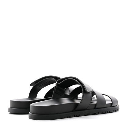 Hermes Calfskin Womens Chypre Sandals 40.5 Black 4 of 9