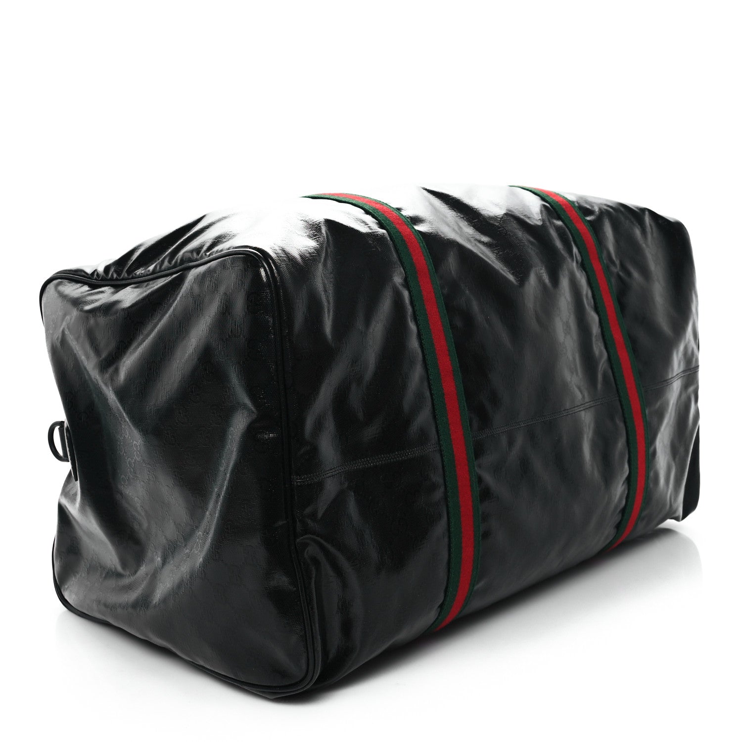 Gucci Crystal Monogram Web Large Duffle Bag Black 3 of 8