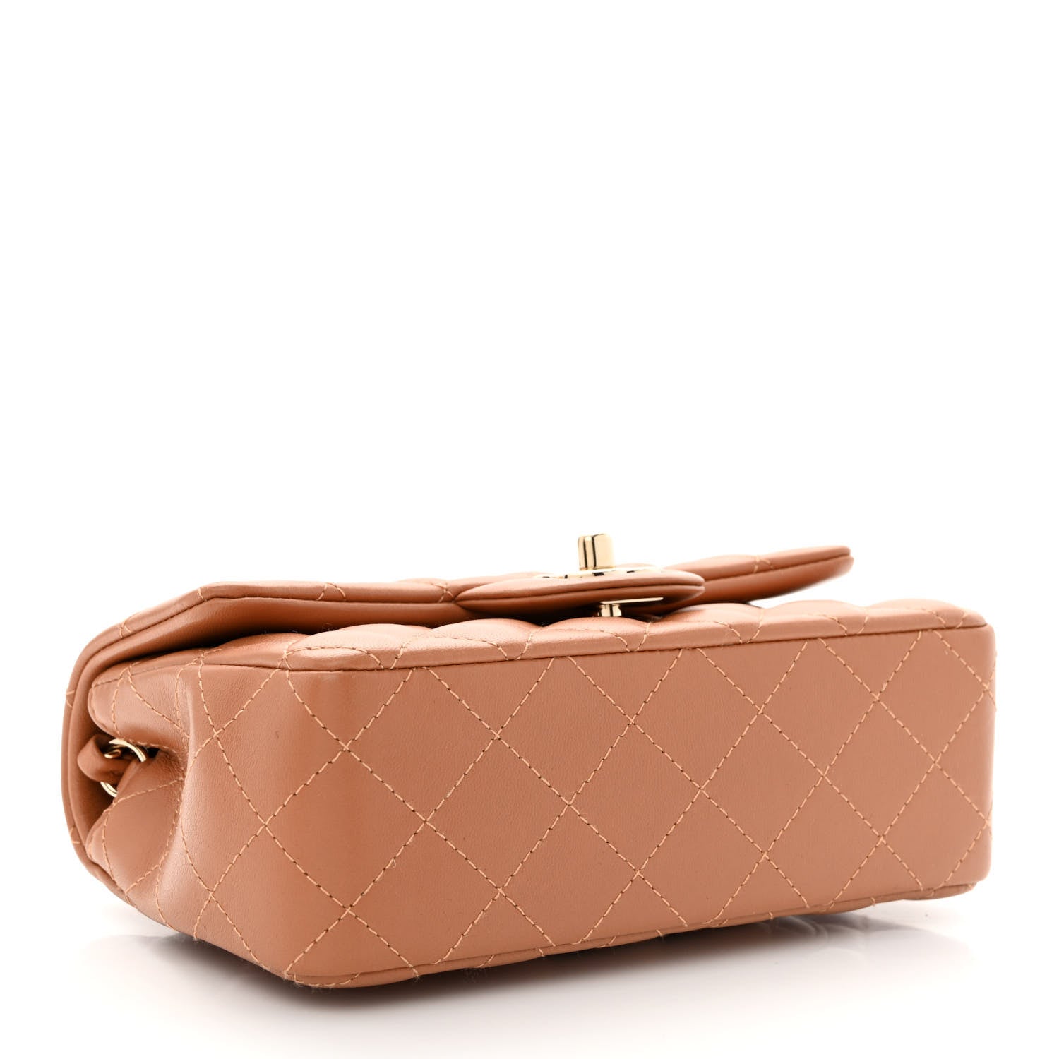 Chanel Lambskin Quilted Mini Rectangular Flap Brown 4 of 10