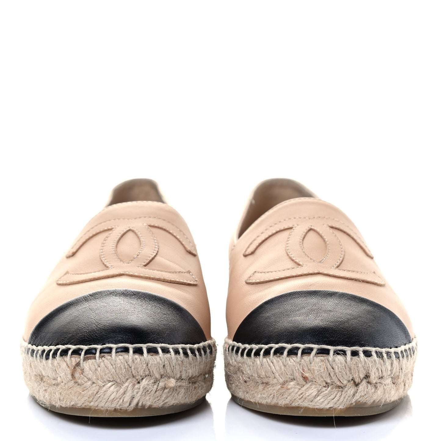 Lambskin CC Espadrilles 38 Beige Black