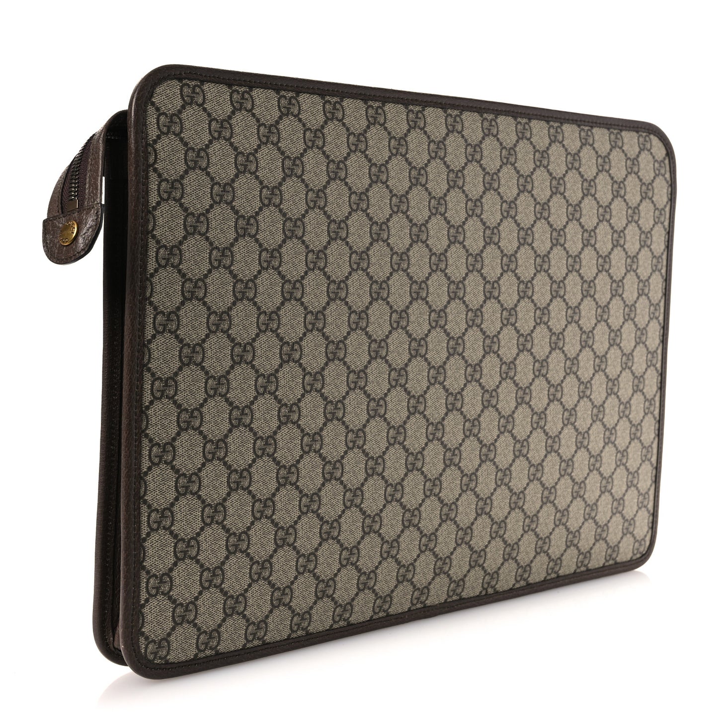 GG Supreme Monogram Textured Calfskin Web Ophidia Documents Holder Beige Ebony New Acero Acero