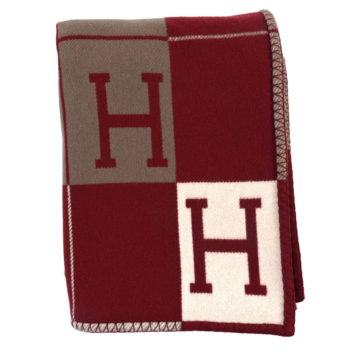 Wool Cashmere Avalon III Blanket Ecru Rouge H