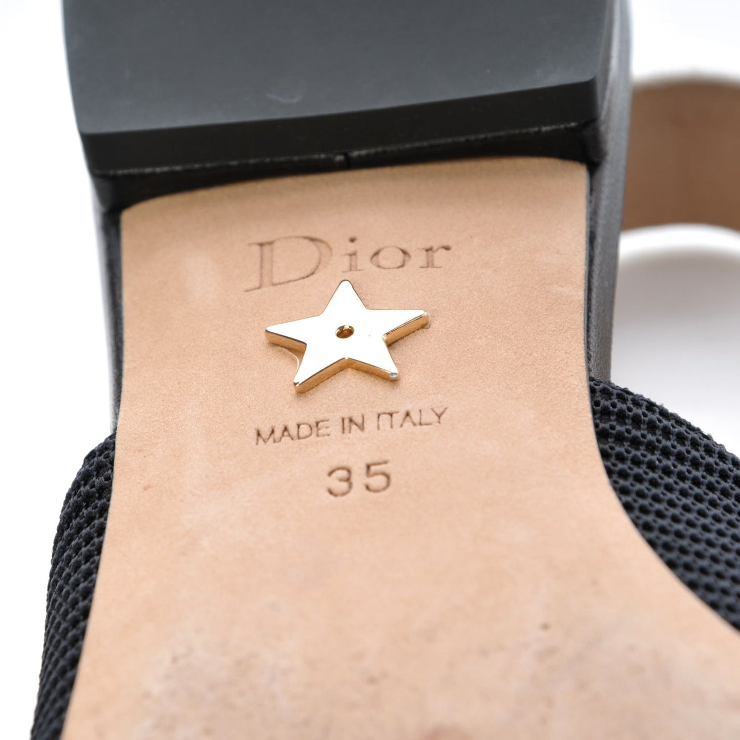 Fabric Ribbon Embroidered J'Adior Sling-Back Ballet Flats 35 Black