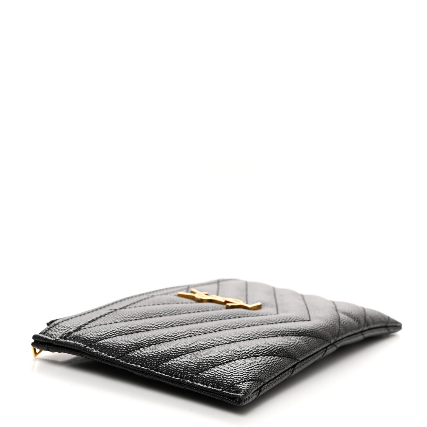 Grain De Poudre Chevron Monogram Bill Pouch Black