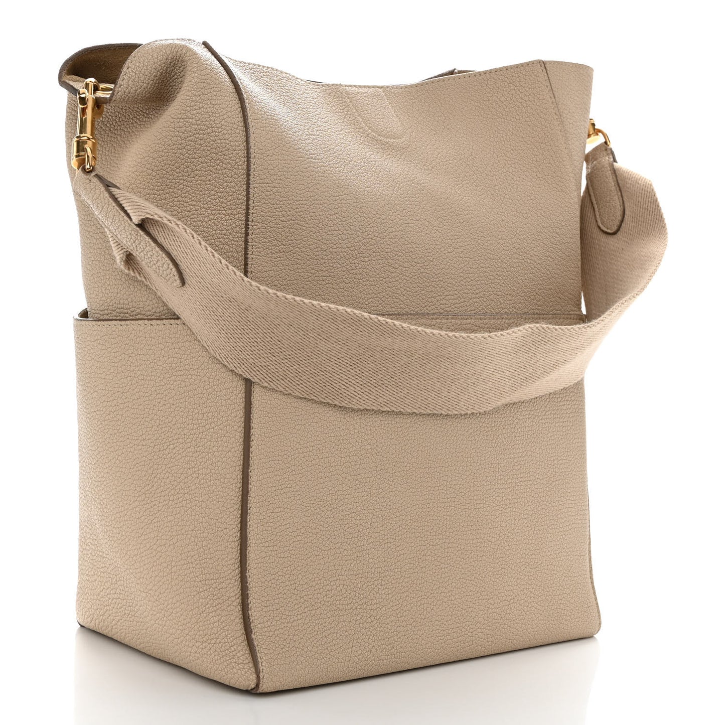 Goatskin Sangle Bucket Bag Dune