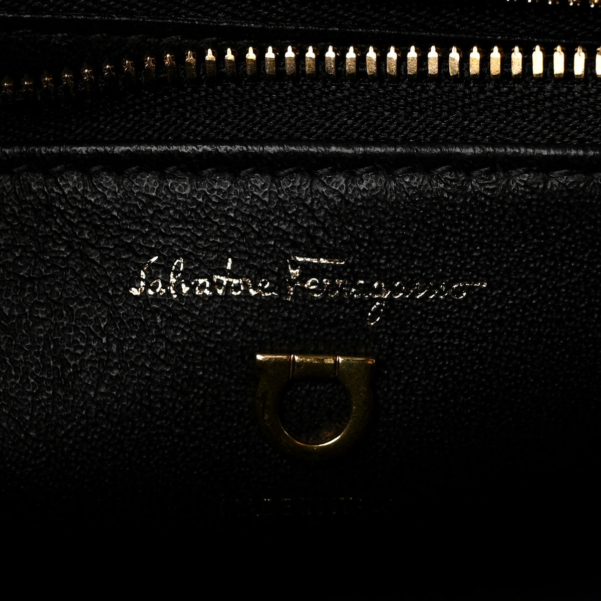 Canvas Calfskin Gancini Small Boxyz Black Beige
