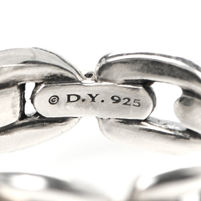 David Yurman Sterling Silver Diamond Black Onyx Wellesley Link Ring 53 6.5 5 of 5