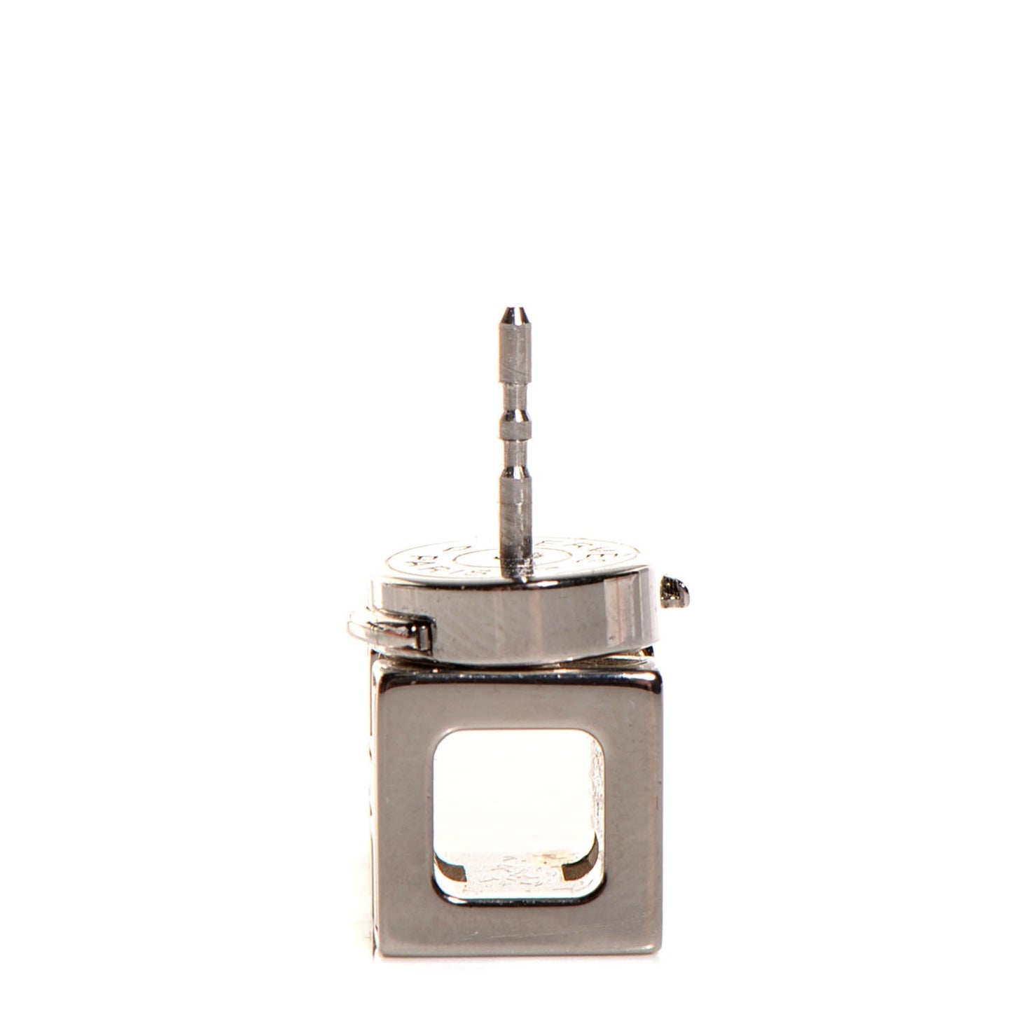 Palladium Lacquered Cage d'H Earrings Naples Yellow