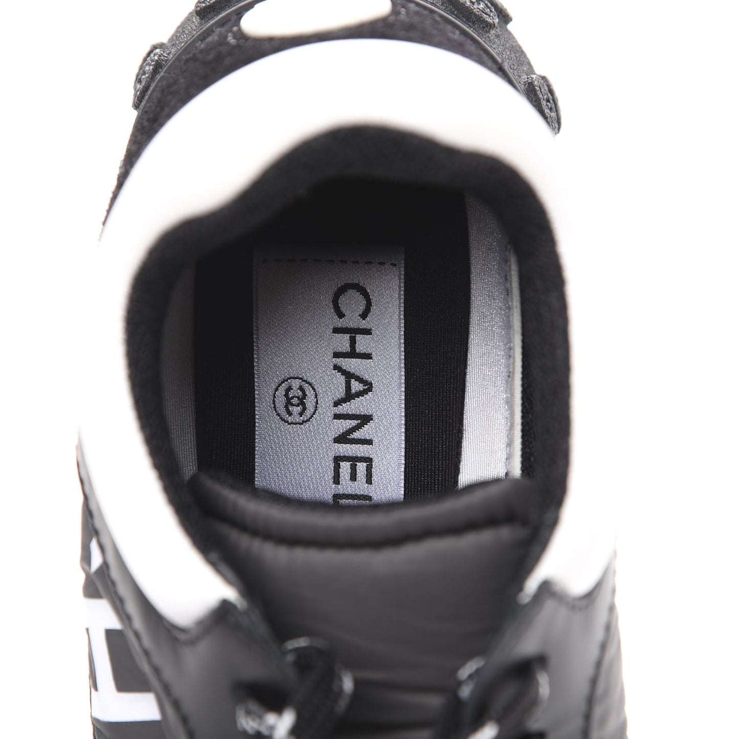 Nylon Calfskin Suede CC Sneakers 36 Grey Black White