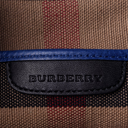 Burberry Grainy Calfskin Jute Mega Check Girls Mini Backpack Blue 5 of 11