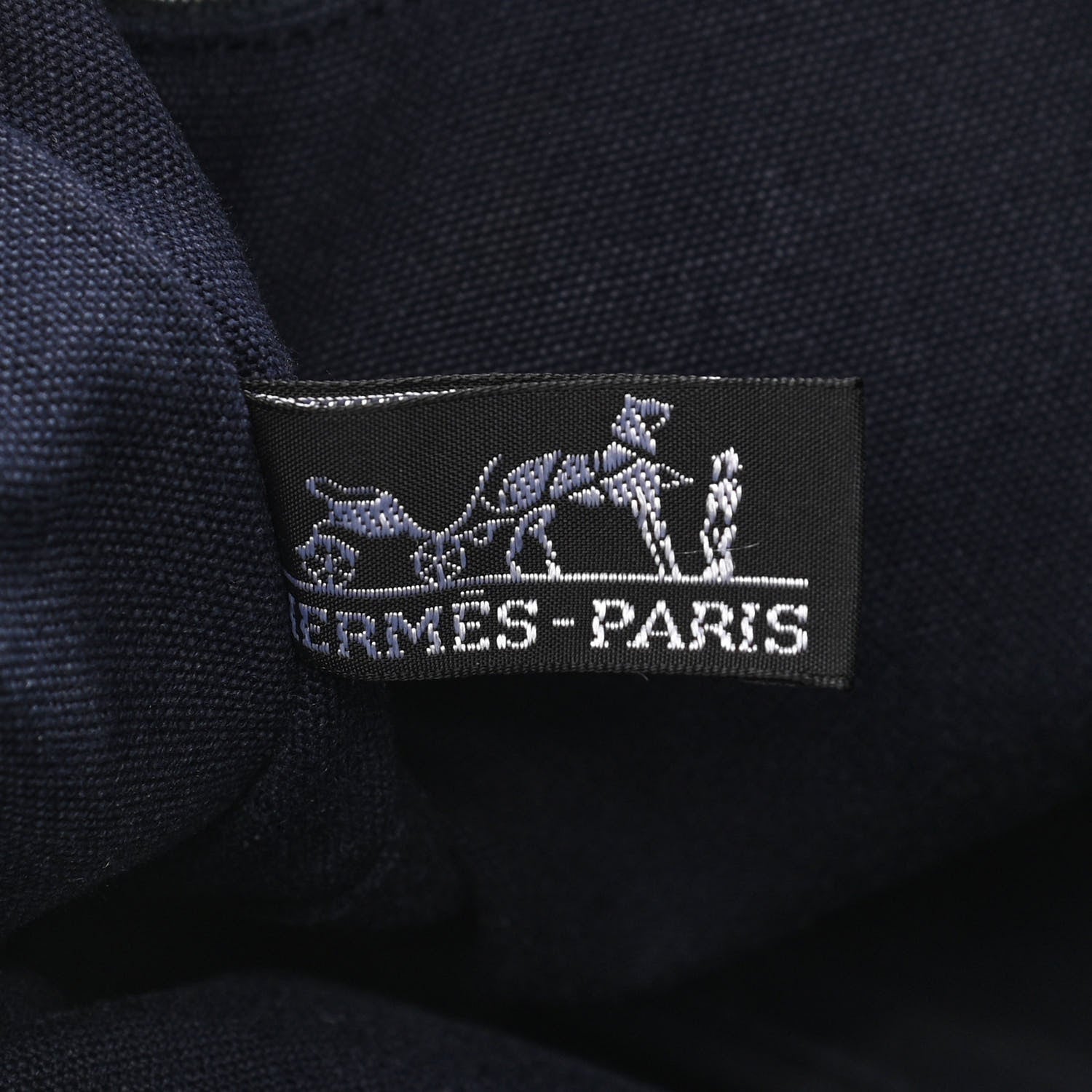 Hermes Canvas Tout Fourre PM Navy Brown 6 of 10