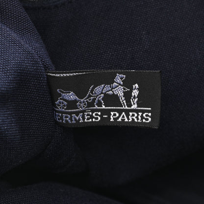 Hermes Canvas Tout Fourre PM Navy Brown 6 of 10