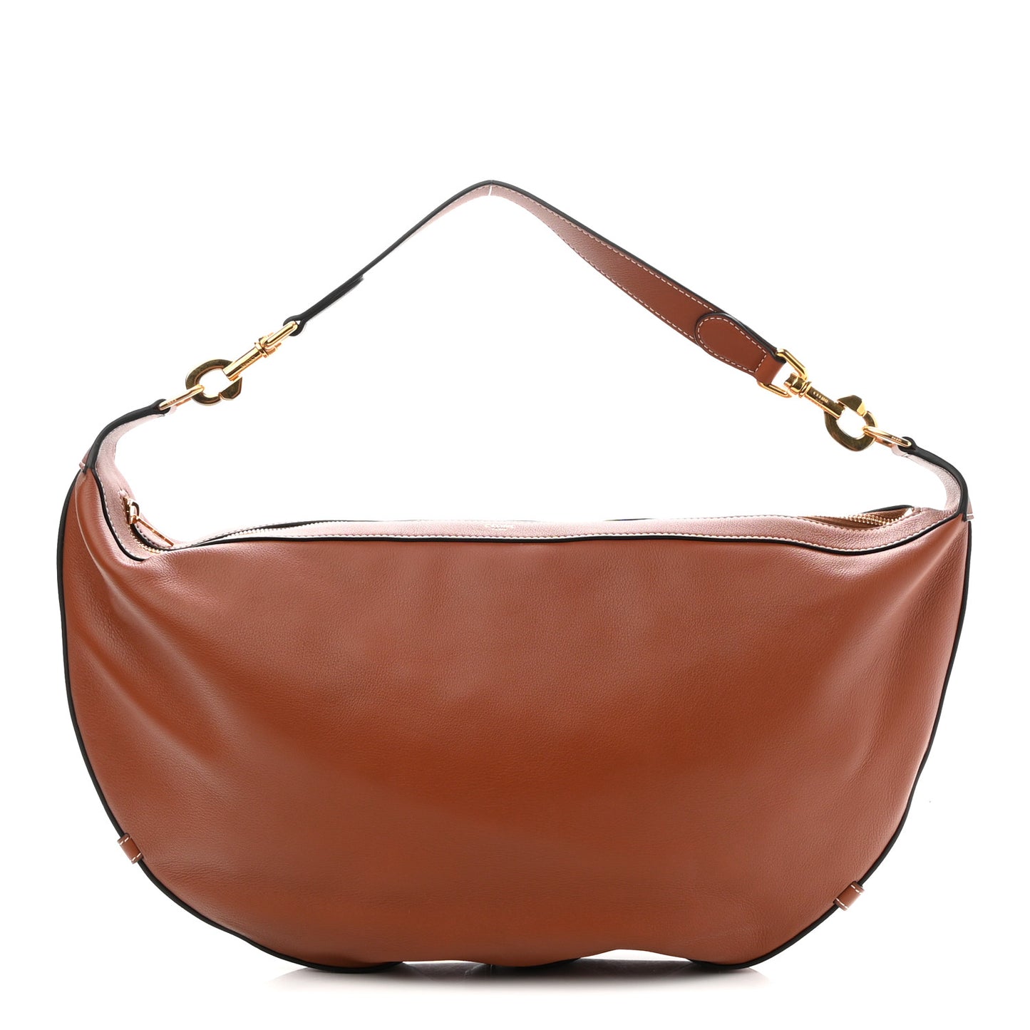 Supple Calfskin Medium Strap Leandre Shoulder Bag Brown
