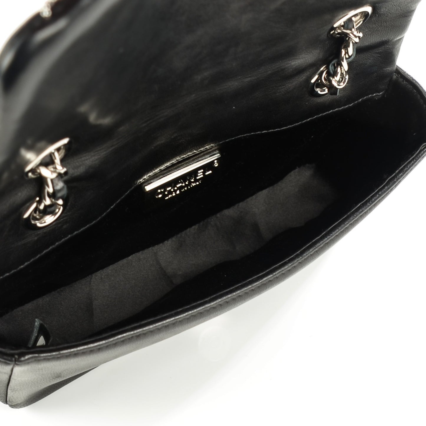 Lambskin Chain Quilted Mini Flap Black