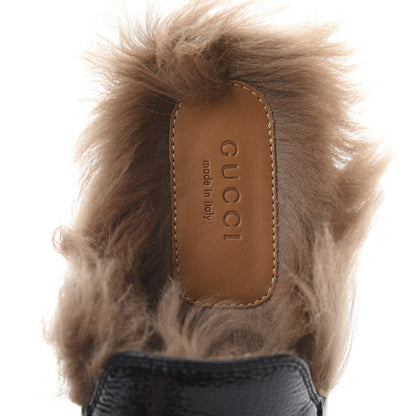 Gucci Patent Fur Womens Princetown Slippers 35.5 Black 7 of 8