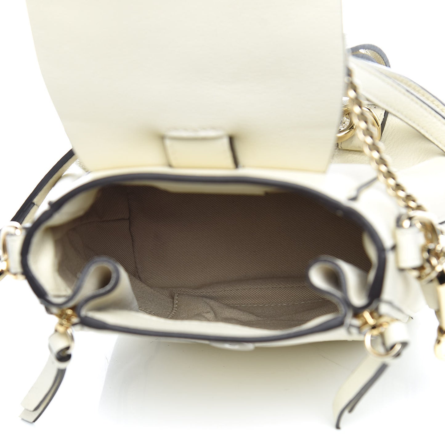 Suede Calfskin Mini Faye Backpack Off White