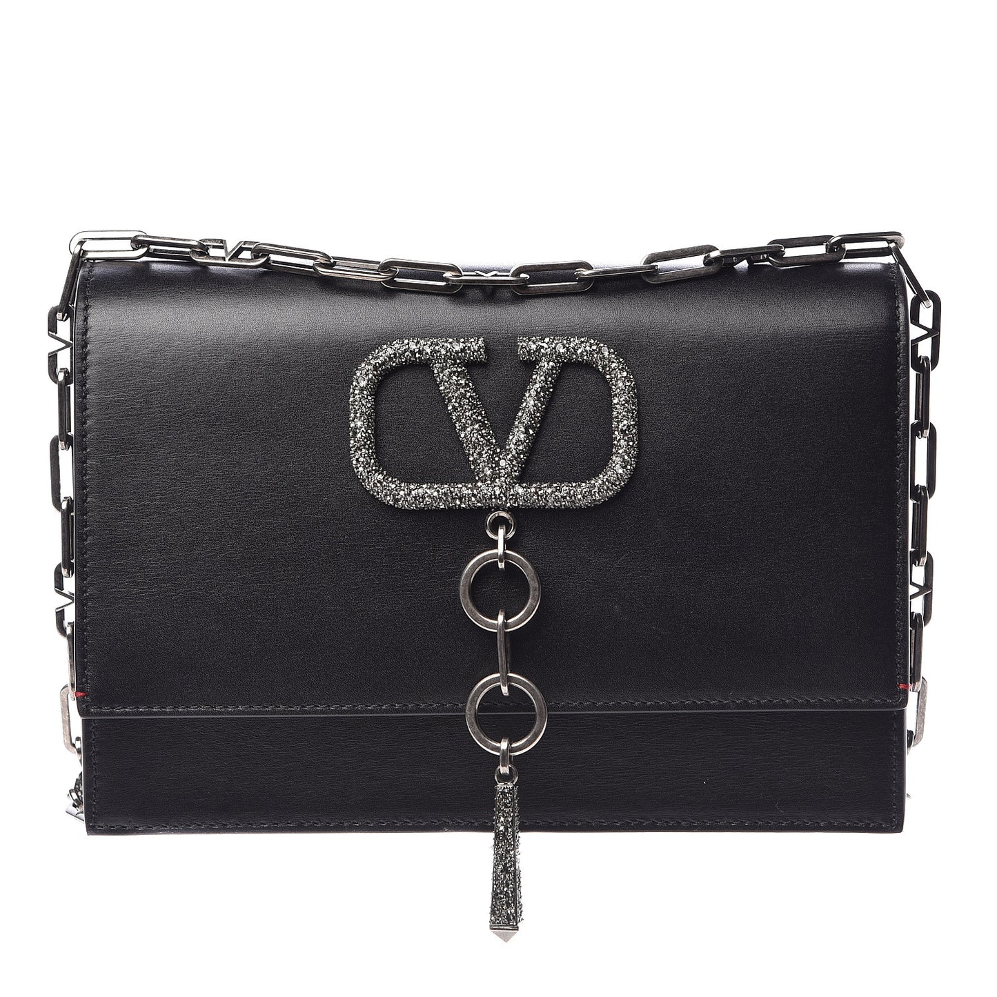 Calfskin VCase Shoulder Bag Black