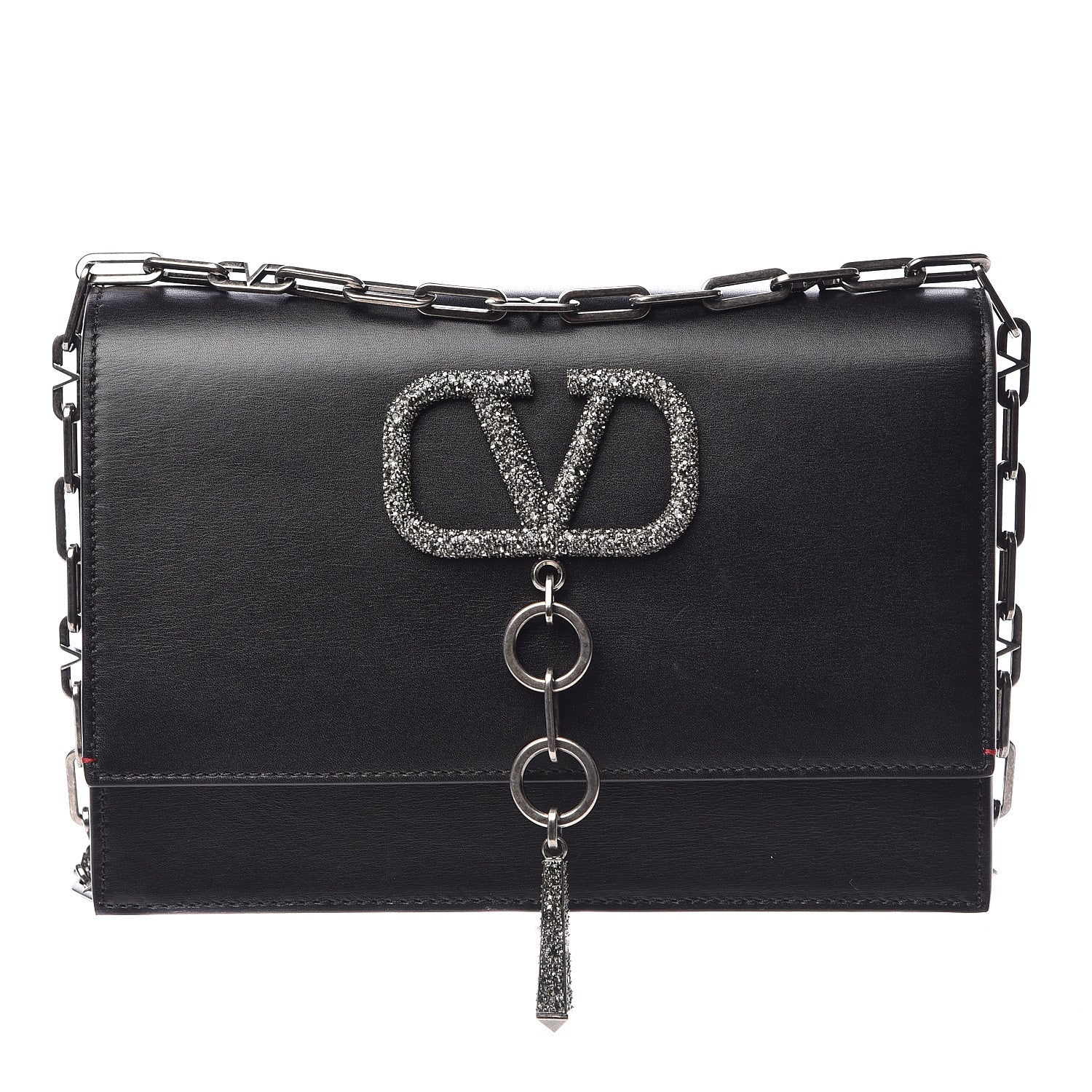 Valentino Garavani Calfskin VCase Shoulder Bag Black 1 of 11
